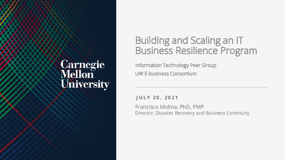 Building and Scaling an IT Business Resiliency Program thumbnail